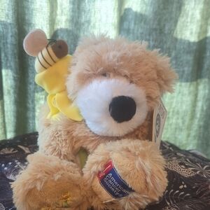 Boyds Bears Tan Teddy with Yellow Bee Plush